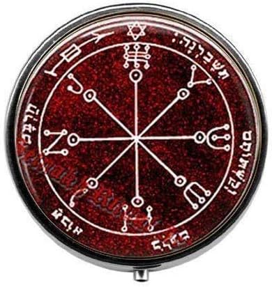 Šesti Pentakl odbrane Marsa Talisman Solomon Seals okultni Ritual ceremonijalna Magick Amulet-Art Photo Pill Box - Charm Pill Box-staklena kutija za slatkiše