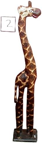 Smaragdni grad uvozi Giraffe drva ručna rezbarena x-velika 39 inča Heigh bali Afrika Stil 2