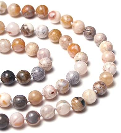 PNEIME 108 mala perle ogrlica, 8mm prirodni kamen tibetanske molitvene perle, yoga meditacija perle ogrlica, ruka vezana Japa Mala