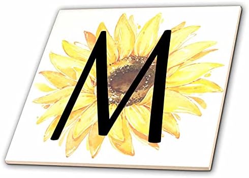 3drose Monogram M lijepa slika akvarela Suncokretovih pločica