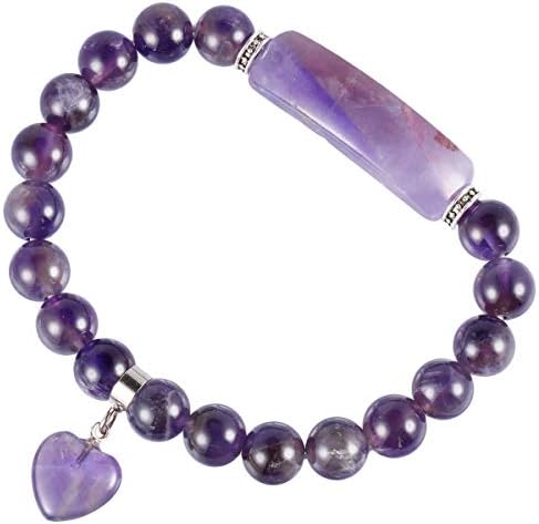 TUMBEELLUWA Healing Stone narukvica 8mm perle čakra Crystal Energy Heart Charm narukvica Ručni nakit za žene