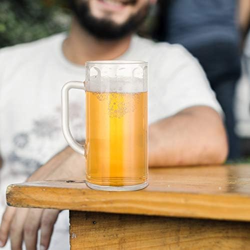 NUOBESTY 530ml Pint Cup Anti-fall pivo Cup pivo Tankard sa ručkom za Bar Klub, pivo pokloni za muškarce