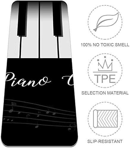 SDLKFRELI 6mm Extra Thick Yoga Mat, Piano pozadina Print Eco-Friendly TPE vježbe Mats Pilates Mat sa