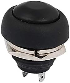 X-DREE 12mm Mini vodootporan momentalni prekidač Balck Plastična glava (12 mm Mini nepropusni pulsador momentáneo