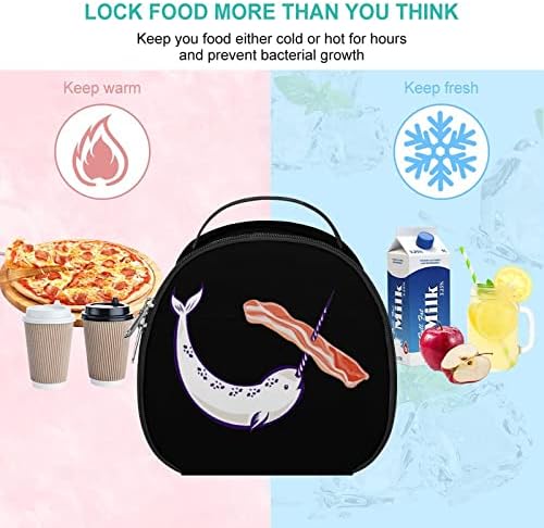 Narwhal Kit slanina slatka torba za ručak izolovana Bento kutija za višekratnu upotrebu Hladnjaci sa paketima