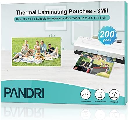 Laminiranje listova, PANDRI 200 paket termo Laminator torbice drži 8.5 x 11 Inch, 3 Mil Clear Laminator