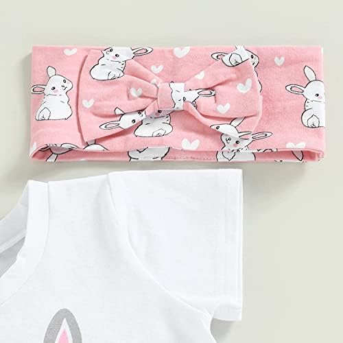 Guodeunh Toddler Baby Girl Easter Outfits Bunny Tassels Majica kratkih rukava Tops zec kratke hlače / zvona
