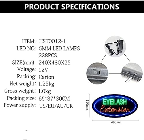 LED trepavica Prijava za poslovanje, Super Bright Eyelash Extension Sign Električni oglasni prikaz Naziv