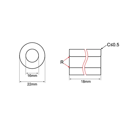 Uxcell rukav ležaj 16mm provrta x 22mm od x 18mm Dužina samo-podmazivanja sinterove brončane