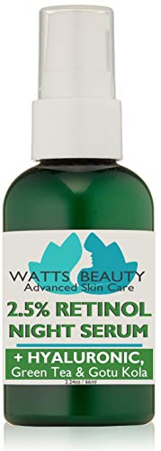 Watts Beauty 2,5% Retinol Serum poboljšan sa 50% hijaluronske kiseline-Anti Aging Retinol za Fine linije, bore, fleke, velike pore & više - bez parabena, Bez testiranja na životinjama ili sastojaka