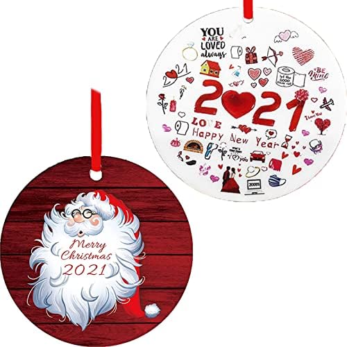 2kom ukrasi za jelku 2021 personalizirani Mini jedinstveni smiješni Božićni ukrasi dekor zatvoreni