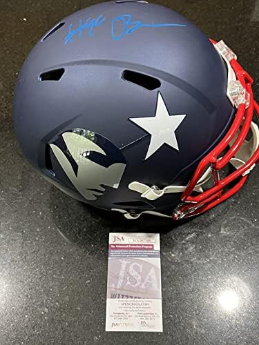 Christian Barmore potpisao New England Patriots Helmet Full Size AMP Auto JSA-autograme NFL Helmets