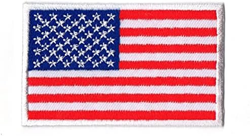 Prvo sve što je USA zastava zastava šešir za šišanje glačala na izvezenim jaknom odjeće ruksaci Jeans kapa veličine oko 2x3 inča A33
