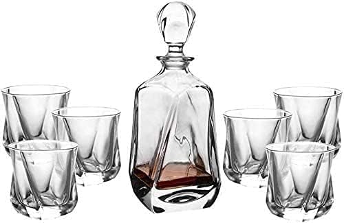 Set za dekantere za vino Glass Decanter Decanter za viski od 7 komada set za dekantere za viski,