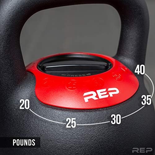 Rep Fitness podesivi kettlebell sa matte u prahom - brzo odaberite iz više kg ili lb opcija težine za HIIT i CROSS trening treninge