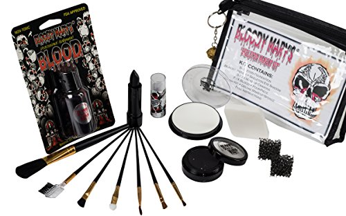 Scary kostur Makeup Kit Bloody Mary - profesionalni specijalni efekti face Makeup Supplies - FX Foundation, Black Blood ruž za usne, sjenilo, bojice, četke, krv, sunđer & Slučaj.