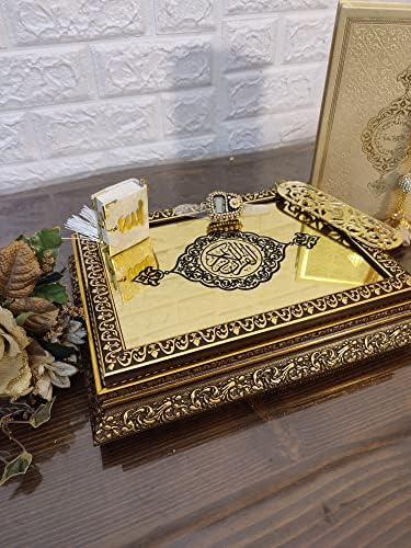 Bridesh Luksuzni Velvet Arabic Kur'an Tasbeeh Poklon set sa posebnom kutijom, islamski ramazan pokloni Eid Mubarak