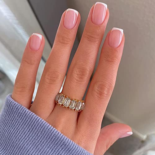 HAKJXOS pritisnite na noktima kratki svijetlo ružičasti sjajni akrilni lažni nokti elegantni