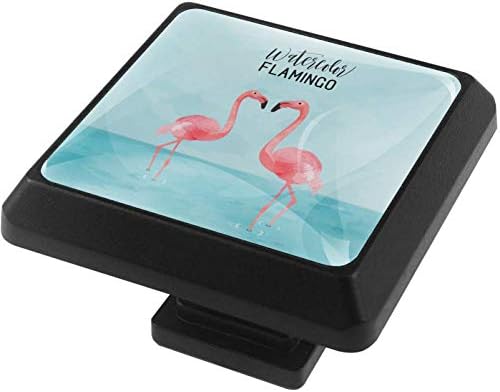 Lilibeely 3 kom Kvaka ormar Ormar ladica povucite ručicu dugmad sa vijcima za ormar hardver, namještaj,ladica, ormar Pull-akvarel par Flamingo Print