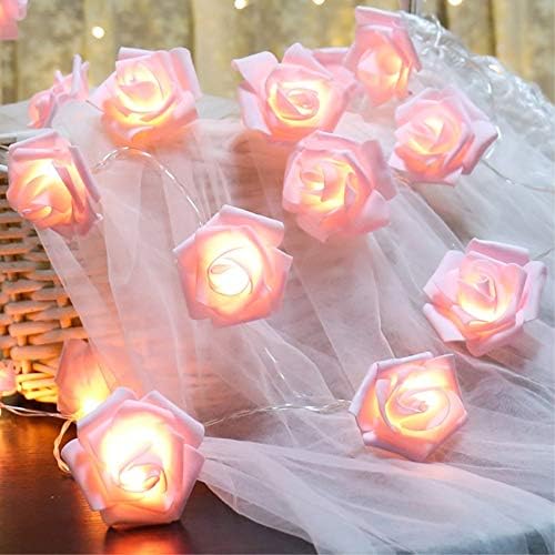 Fantasee LED Pink Rose Flower svjetla na baterije za vjenčanje Home Party rođendan Festival zatvoreni