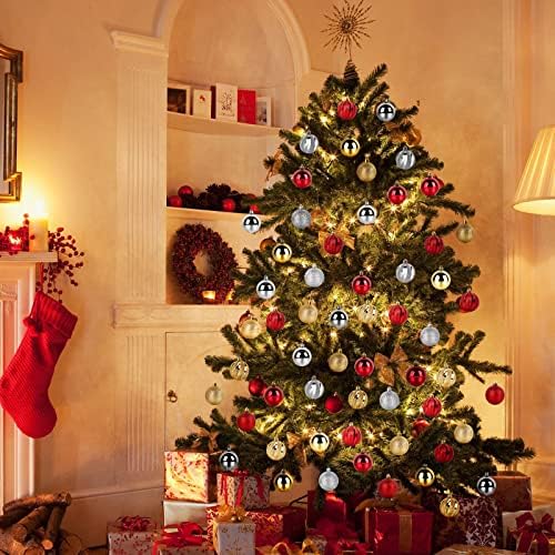 OurWarm 24pcs 2.36 razni Božić Ball ukrasi Shatterproof Božić dekoracije Tree kugle za odmor Božić ukrasi drvo, drvo ukrasi kuke uključen
