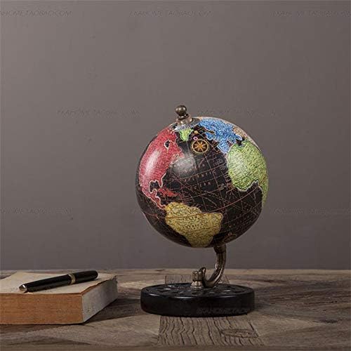 Zamtac American Retro Globe ukrasi ručno rađeni drva mali studijski studijski ukras globusa uredski uredski orkestar dekor kućišta poklon -
