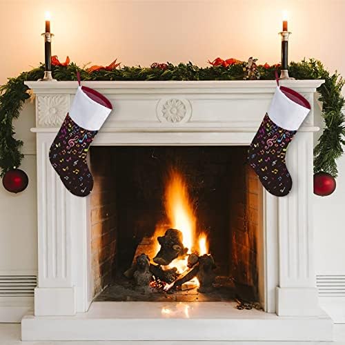 Glazbene note Božić viseći čarapa Slatka Santa čarapa za ukrašavanje Xmas Tree ukrasi pokloni