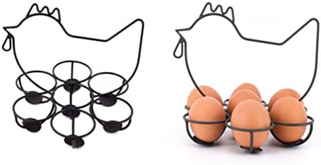 FOMIYES metalni poslužavnik metalni mrežasti žičani držač za odlaganje jaja u stilu seoske kuće stalak za prikaz jaja u obliku piletine prijenosni poslužavnik za uskršnja jaja za kuhinjski ukrasni metalni poslužavnik za posluživanje