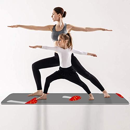Crveni kišobran mala gljiva debela neklizajuća Vježba & amp; fitnes 1/4 prostirka za jogu za jogu Pilates