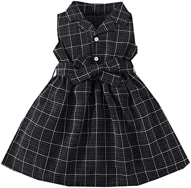 Objave za djevojčice Yeeneom Toddler Girkls Spring Haljine Crni plairani bluza s rukavima School Style Haresses