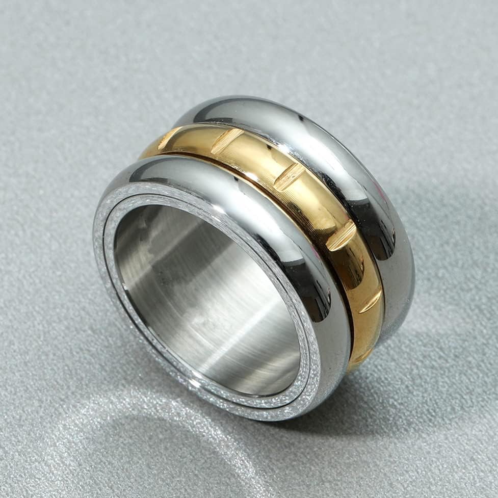 Koleso poznati prstenovi za muškarce žene 14kgp 316L ljubavni prstenovi 12mm širina-05742
