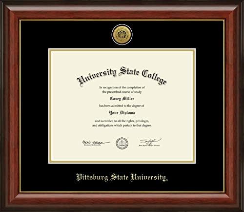 Pittsburg State University-zvanično licencirani-zlatni medaljon Diploma okvir-veličina dokumenta