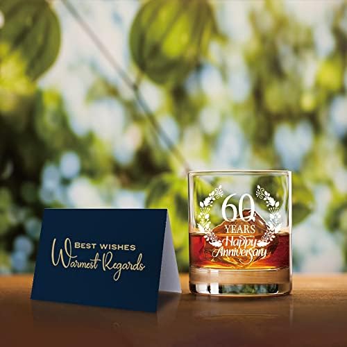 Touner 60 godina Sretna godišnjica čaša za viski, sretni pokloni za 60. rođendan za muškarce,