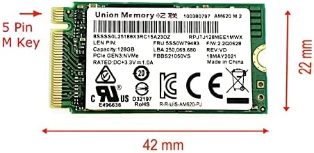 OEM Union memorije 128GB M. 2 PCI-e NVME SSD interni SSD 42mm 2242 oblik faktor M ključ