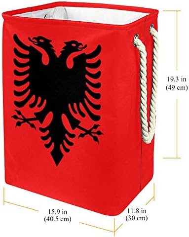 UNITESY zastava Albanske pranje rublja košara za skladištenje kante za bebe
