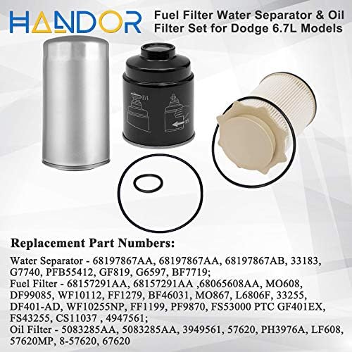 Handor filter za gorivo Separator vode i filter ulja Kompatibilan je s DOD-GE RAM 2500 3500 4500 5500