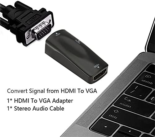 N / A Mini HDMI ženski do VGA adapter 1080p FHD Audio Video HD2VGA pretvarač za PC laptop HDTV računar