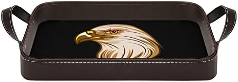 Vintage American Flaglal Eagle kožna ladica Organizovanje poslužitelja poslužitelja sa ručkama Dekorativna