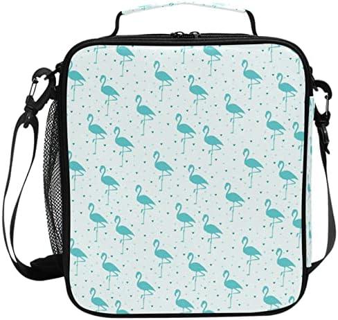 ZZXXB Flamingo Geometry izolovana torba za ručak kutija termo hladnjača za višekratnu upotrebu