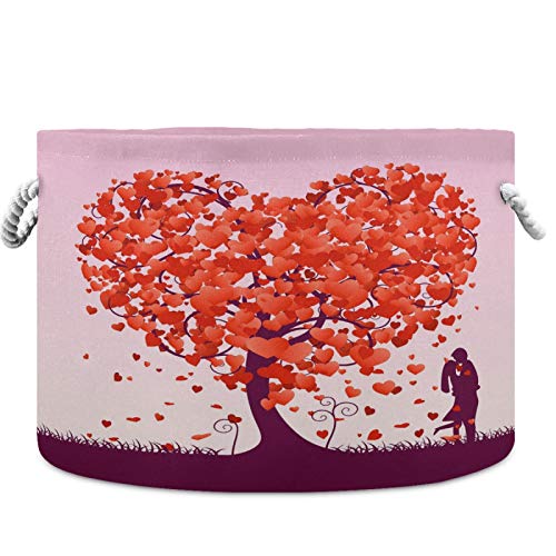 Vissunny Sklopivi Košarke Velike kapacitete Sretna valentina Srčana stabla Ljubavna odjeća igračka za skladištenje