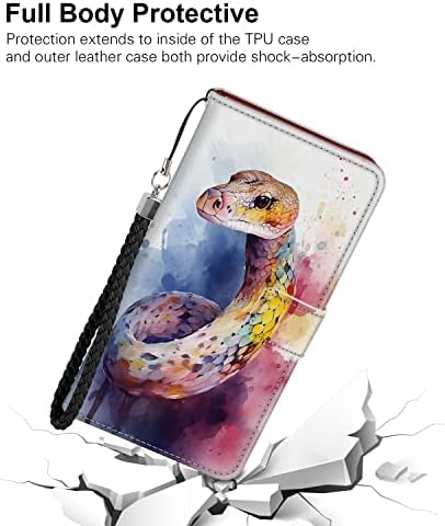 SHENCANG BLUE Džepna futrola pogodna za iPhone 7/8 Plus Snake Cobra Art-28 Novčani i ID nosač