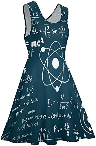 Formula fizike i matematičkih nauka Ženska haljina bez rukava okruglog vrata Mini haljina labava haljina sa Sandresom