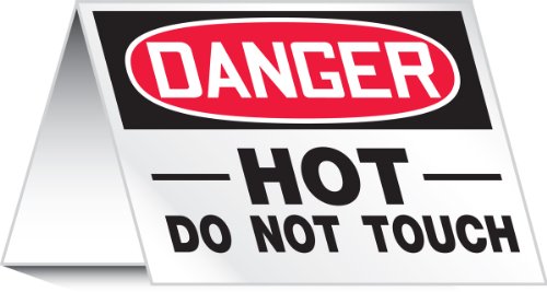 Accuform PAT727 Aluminijski znak za upozorenje u stilu, legenda OPASNOST Vruće se ne diraj, 5 visine x 7 širine, crveno / crno na bijeloj boji