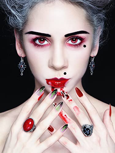 144kom Halloween lažni nokti, Lorvain Halloween umjetni nokti akrilni puni poklopac nokti lažni nokti pritisnite nokte sa 6kom ljepilom za nokte za žene djevojke DIY Nail Art Salon Home