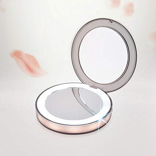 YFQHDD LED svjetlo Mini ogledalo za šminkanje kompaktno džepno Kozmetičko ogledalo za usne putovanje prijenosno