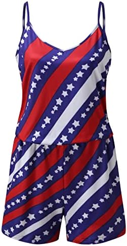 MTSDJSKF Body Suit Woman ženska ljetna USA Zastava Prints Scoop Neck bez rukava Casual Tenk