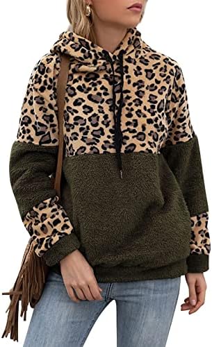 Ženske seksi džemperi Pulover Leopard Print Plišani džemper jaknu pulover Fleece džemper jakna