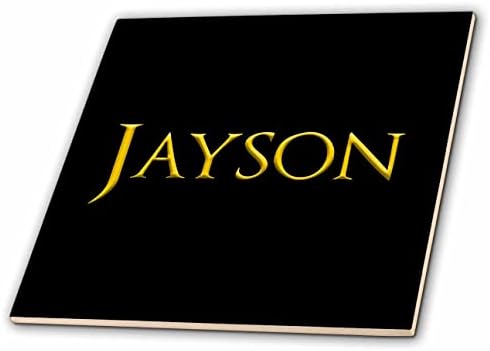 3drose Jayson popularno ime za dječake u Americi. Žuta na crnoj amajliji-pločicama
