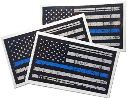 3 pakovanje - tatted 3M reflektirajuća tanka plava linija 3,75 x 2,25 Naljepnica za dekaliza Sjedinjene Države