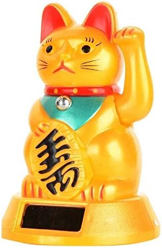 Monkey King Gold Japanese Maneki Neko Solarno napajanje Feng Shui Lucky Beckoning Mahat Maht Cat